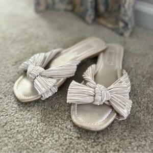 Gold Bow Slide Sandals 7